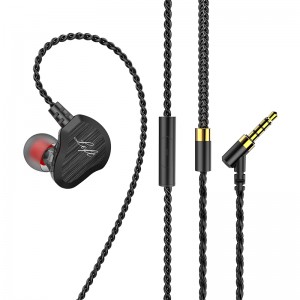 Нов високоговорител с двойно драйвер за честотна дивизия Стерео качество на звука HiFi Earhook Кабелна слушалка